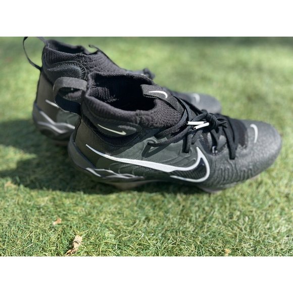Men\'s Nike Alpha Huarache NXT Black Metal Baseball Cleats DJ6517-010 Size 8.5